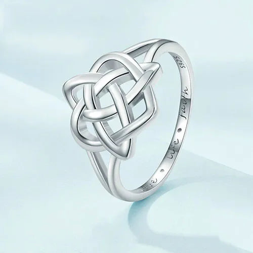 WOLFHA JEWELRY Celtic Love Knot 925 Sterling Silver Ring 3