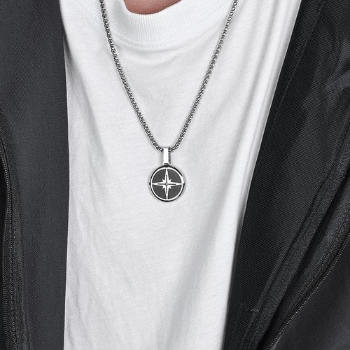 WOLFHA JEWELRY Compass Stainless Steel Pendant Necklace 4
