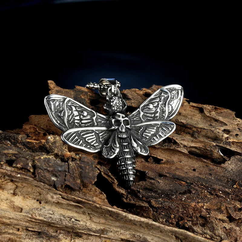 Death Skull Butterfly Stainless Steel Pendant