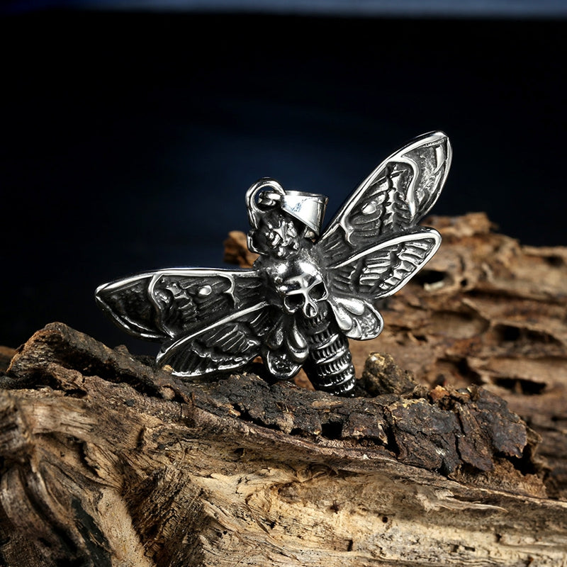 Death Skull Butterfly Stainless Steel Pendant