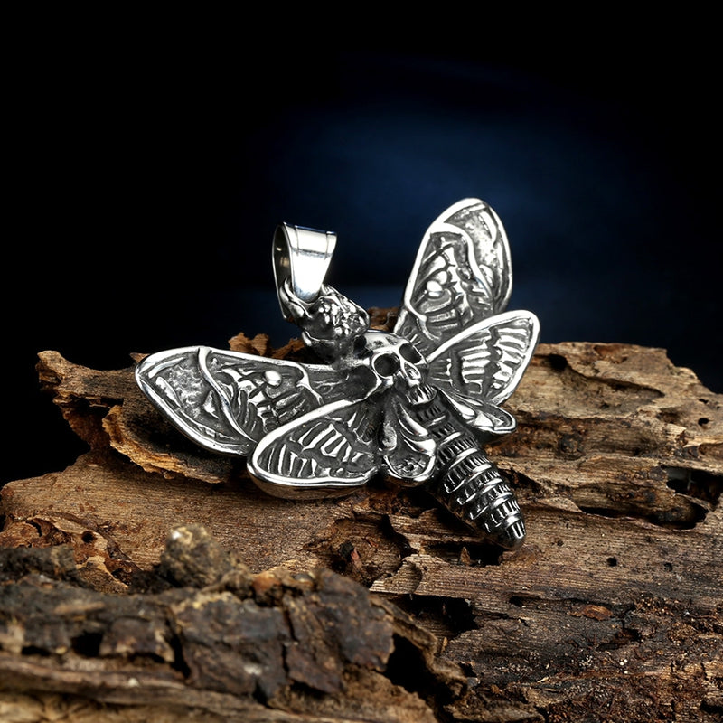 Death Skull Butterfly Stainless Steel Pendant