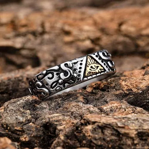 WOLFHA JEWELRY RINGS Egyptian Eye of Horus Stainless Steel Ring 3