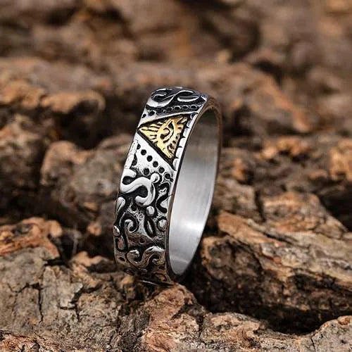 WOLFHA JEWELRY RINGS Egyptian Eye of Horus Stainless Steel Ring 4
