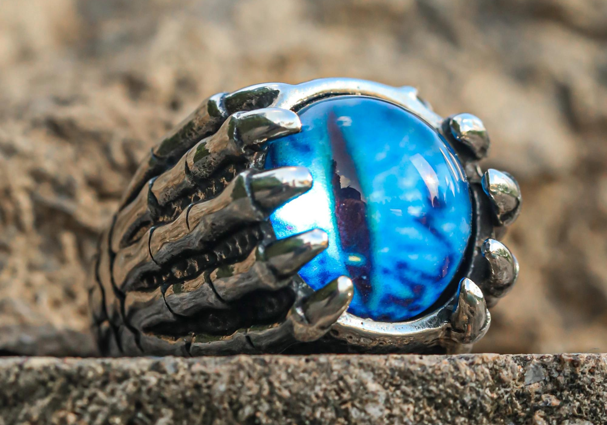 Blue stainless steel discount ring