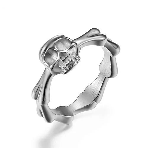 WOLFHA JEWELRY RINGS Fashion Gothic Skull Stainless Steel Ring 3