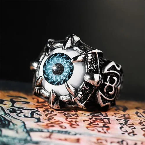Wolfha Jewelry Greek Evil Eye Gothic Stainless Steel Ring