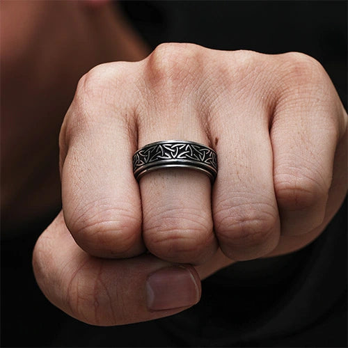 WOLFHA JEWELRY RINGS Nordic Celtic Knot Silver Stainless Steel Spin Anxiety Ring Silver 6