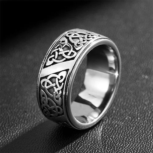 WOLFHA JEWELRY Nordic Viking Celtic Knot Stainless Steel Ring 4