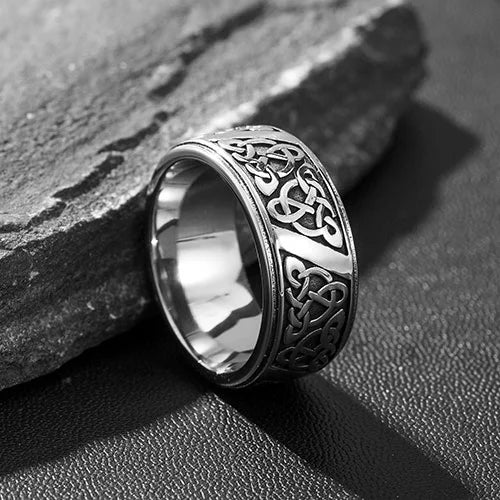 WOLFHA JEWELRY Nordic Viking Celtic Knot Stainless Steel Ring 2