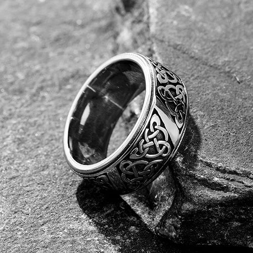 WOLFHA JEWELRY Nordic Viking Celtic Knot Stainless Steel Ring 3