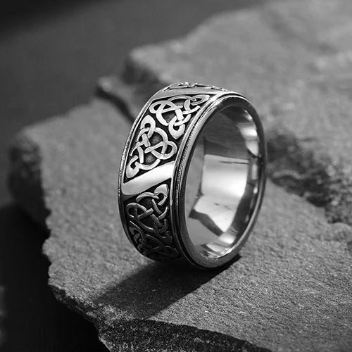 WOLFHA JEWELRY Nordic Viking Celtic Knot Stainless Steel Ring 6