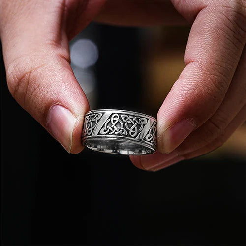 WOLFHA JEWELRY Nordic Viking Celtic Knot Stainless Steel Ring 9