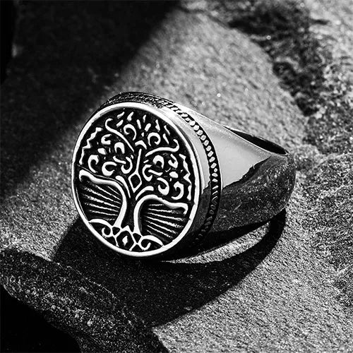 WOLFHA JEWELRY Norse Tree of Life Stainless Steel Ring 1