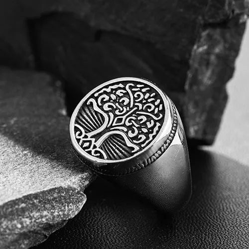 WOLFHA JEWELRY Norse Tree of Life Stainless Steel Ring 4