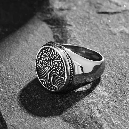 WOLFHA JEWELRY Norse Tree of Life Stainless Steel Ring 5