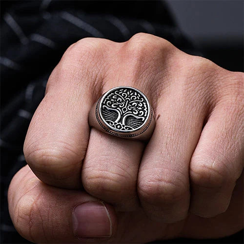 WOLFHA JEWELRY Norse Tree of Life Stainless Steel Ring 6