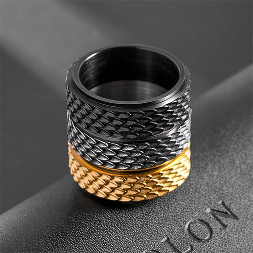 Wolfha Jewelry Retro Dragon Scale Spinner Anxiety Ring 12