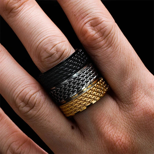 Wolfha Jewelry Retro Dragon Scale Spinner Anxiety Ring 6