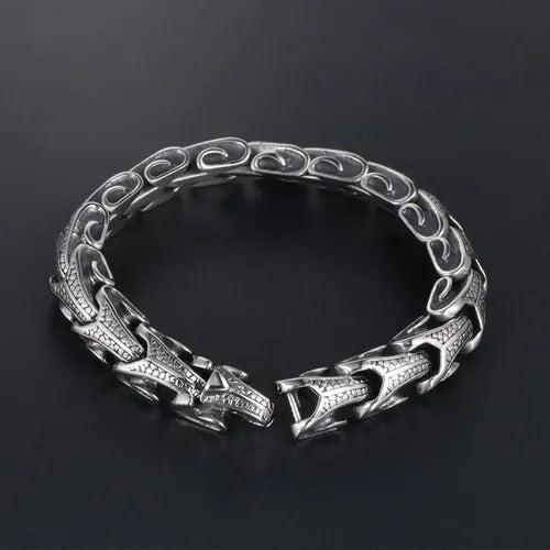 Retro Dragon Snake Bone Link Chain Bracelet 5
