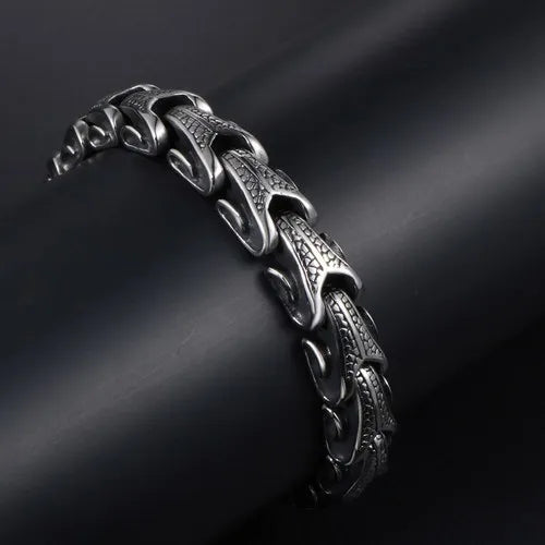 Retro Dragon Snake Bone Link Chain Bracelet 6