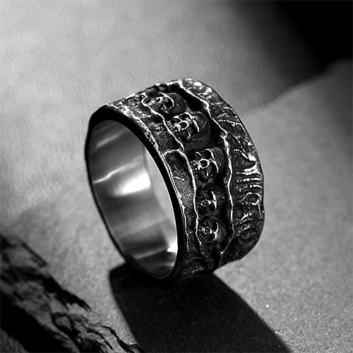 WOLFHA JEWELRY Retro Gothic Punk Style Skull Stainless Steel Ring 1