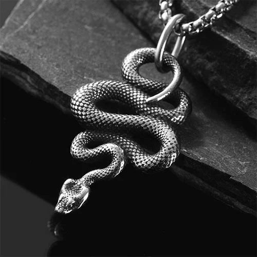 WOLFHA JEWELRY Retro Stainless Steel Gothic Snake Pendant 2