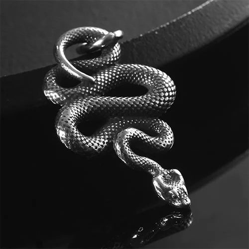 WOLFHA JEWELRY Retro Stainless Steel Gothic Snake Pendant 4