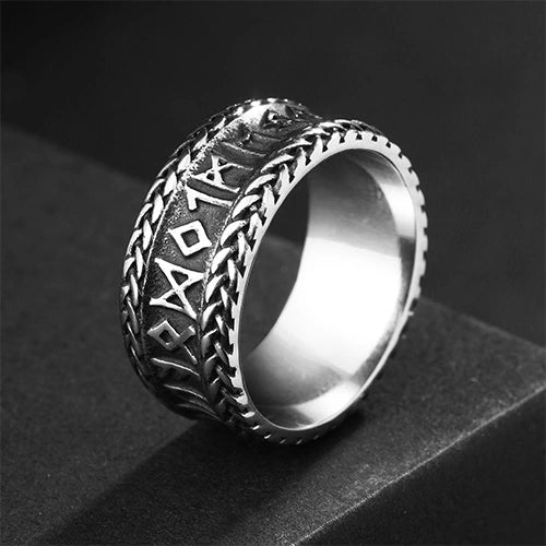 WOLFHA JEWELRY RINGS Retro Viking Rune Stainless Steel Ring Silver 1