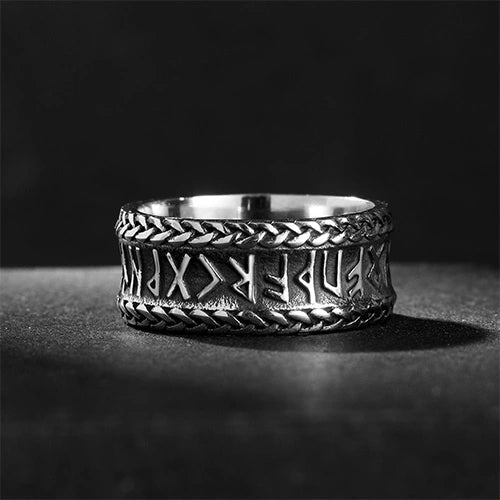 WOLFHA JEWELRY RINGS Retro Viking Rune Stainless Steel Ring Silver 3