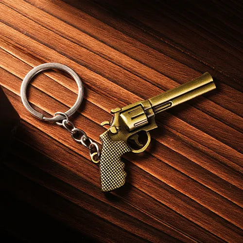 WOLFHA JEWELRY Revolver Gun Pistol Shaped Metal Keychain 3