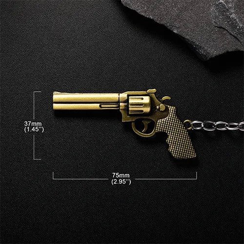 WOLFHA JEWELRY Revolver Gun Pistol Shaped Metal Keychain 2