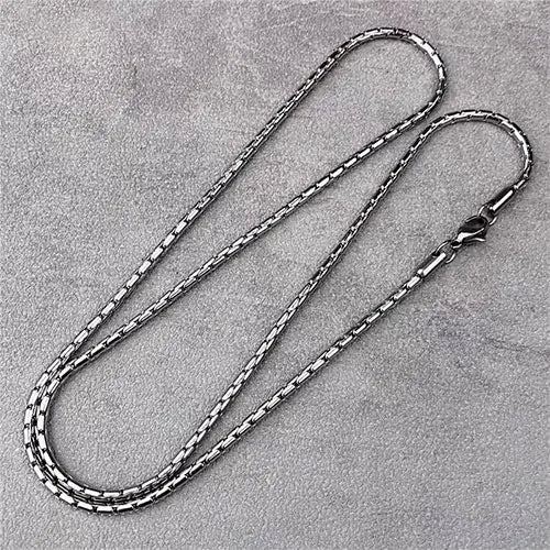WOLFHA  JEWELRY Silver Cross Hammer Stainless Steel Chain 1