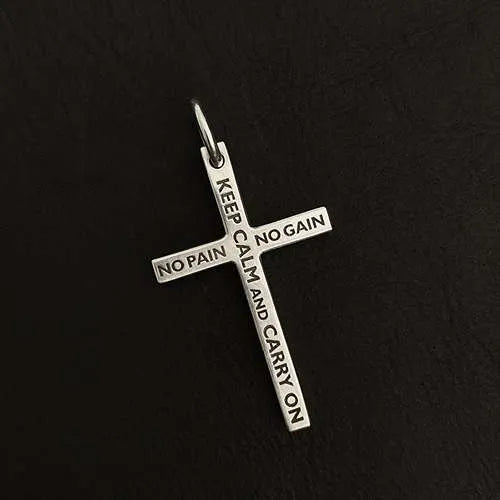WOLFHA JEWELRY Sterling Silver Copywriting Cross Necklace 3