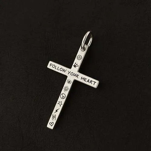 WOLFHA JEWELRY Sterling Silver Copywriting Cross Necklace 1