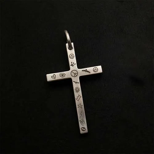 WOLFHA JEWELRY Sterling Silver Copywriting Cross Necklace 2