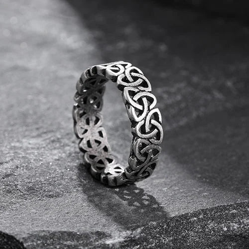 WOLFHA JEWELRY Triangle Celtic Knot Stainless Steel Ring 3