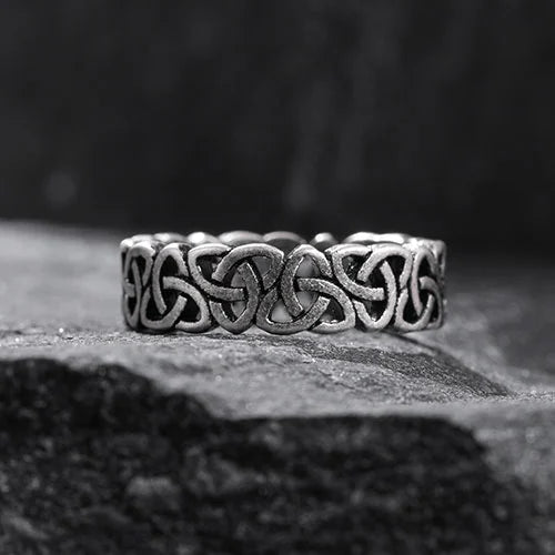 WOLFHA JEWELRY Triangle Celtic Knot Stainless Steel Ring 5