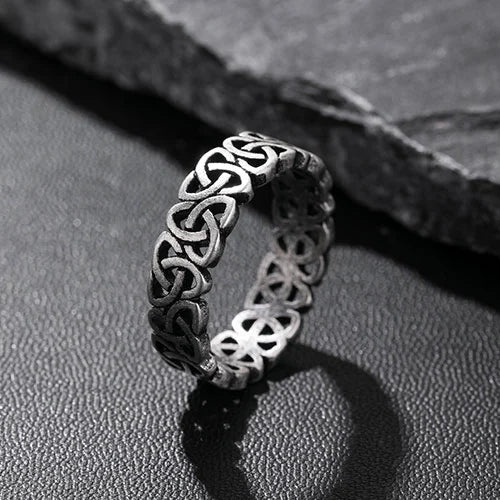 WOLFHA JEWELRY Triangle Celtic Knot Stainless Steel Ring 6