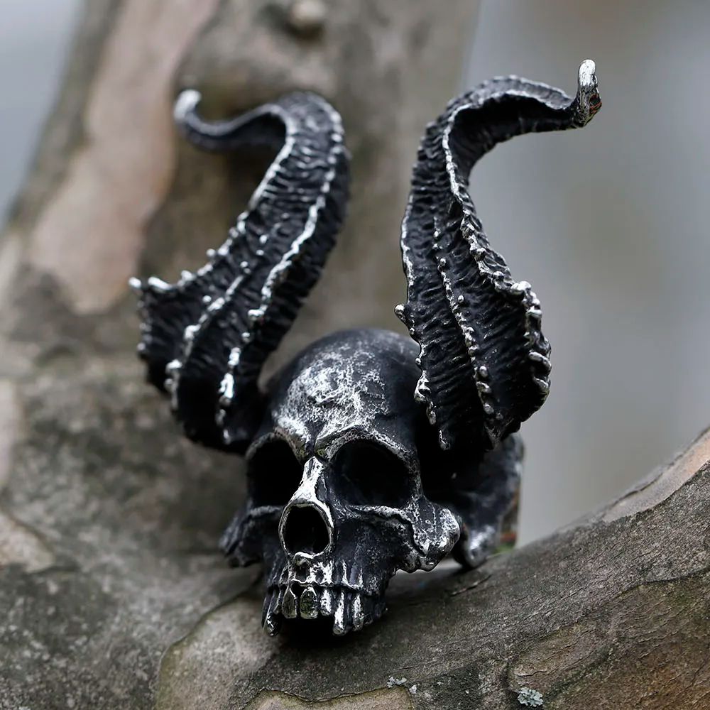 Vintage Demon Satan Skull Ring