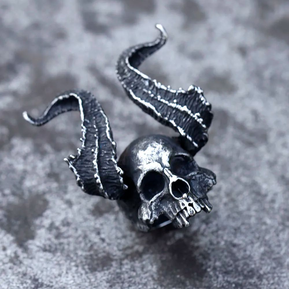Vintage Demon Satan Skull Ring