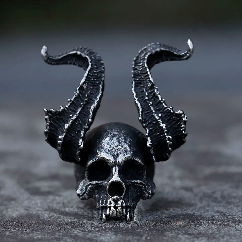 Vintage Demon Satan Skull Ring