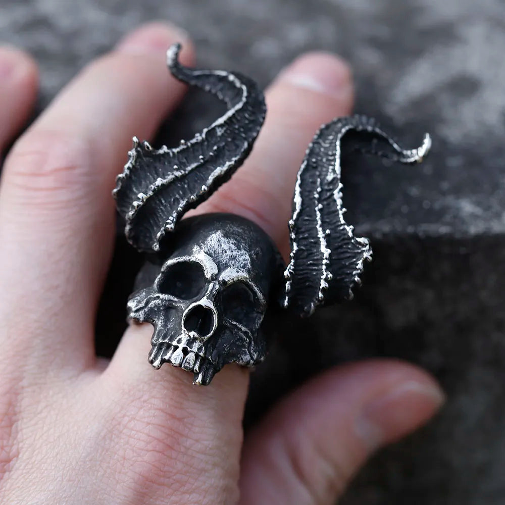 Vintage Demon Satan Skull Ring