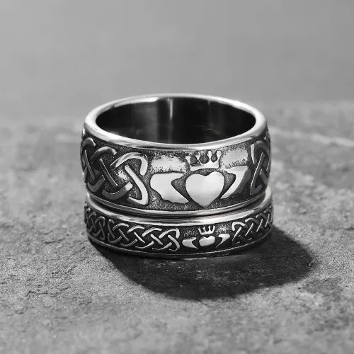 WOLFHA JEWELRY Viking Celtic Knot Couple Love Rings 5