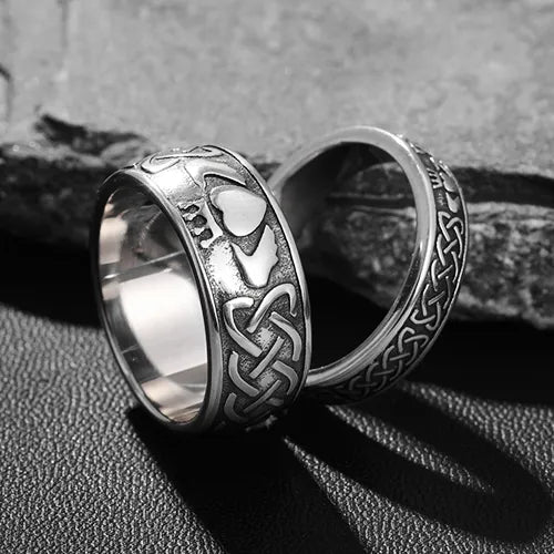 WOLFHA JEWELRY Viking Celtic Knot Couple Love Rings 4