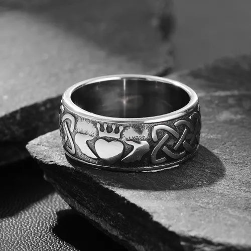 WOLFHA JEWELRY Viking Celtic Knot Couple Love Rings 7