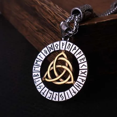 Round Celtic Knot Viking Necklace - Leather Cord Viking Necklace –  Relentless Rebels