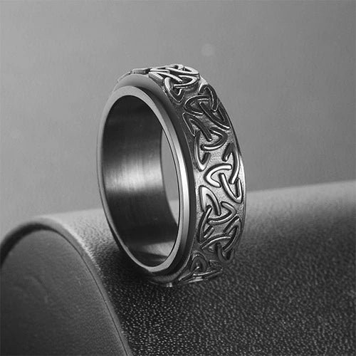 WOLFHA JEWELRY Viking Celtic Knot Stainless Steel Spinner Ring 3