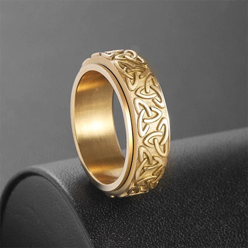 WOLFHA JEWELRY Viking Celtic Knot Stainless Steel Spinner Ring 6