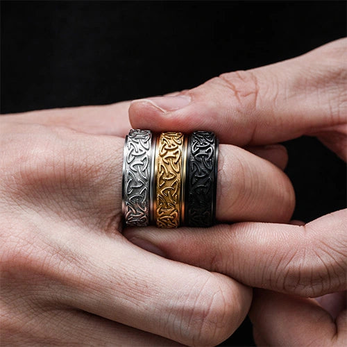 WOLFHA JEWELRY Viking Celtic Knot Stainless Steel Spinner Ring 7
