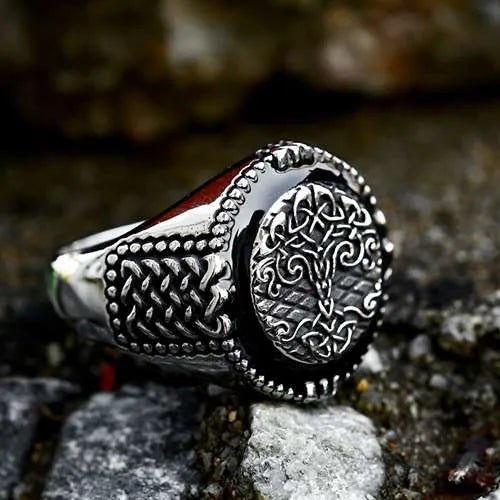 WOLFHA JEWELRY Viking Tree Of Life Stainless Steel Ring 4